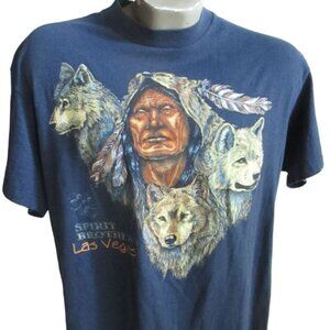 Single Stitch Vintage Men's T-shirt Large Las Vegas Spirit Brothers Wolf Nature